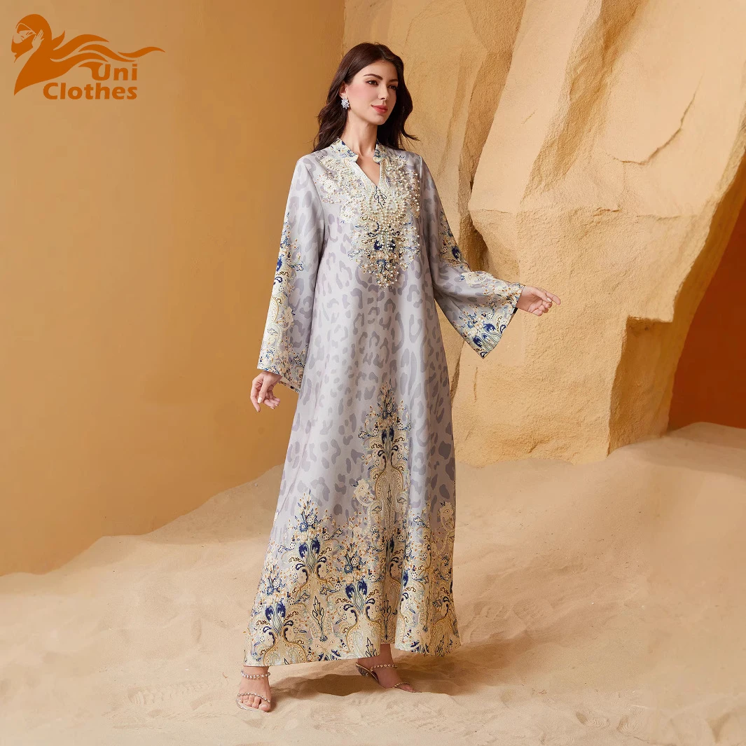 UNI 2025 Muslim Eid Arabian Abayas Middle-East Elegant Pearl Beading Abaya Turkey Kaftans Women Jilbabs Islamic Maxi Dresses
UNI 2025 Muslim Eid Arabian Abayas Middle-East Elegant Pearl Beading Abaya Turkey Kaftans Women Jilbabs Islamic Maxi Dresses