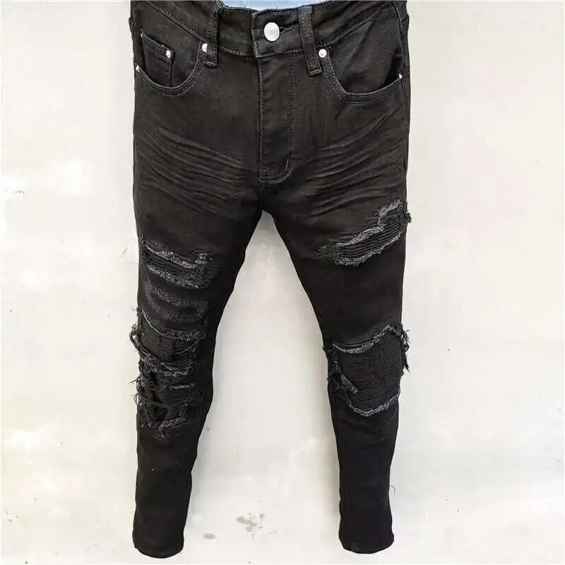 Trend Brand Biker Ripped Jean Hole Jean High Street Stacked Jean Ripped Patchwork Jeans Men Black Stretch Jean Motorcycle Pant
Trend Brand Biker Ripped Jean Hole Jean High Street Stacked Jean Ripped Patchwork Jeans Men Black Stretch Jean Motorcycle Pant