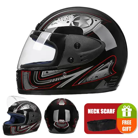 Motorcycle Full Face Helmet Double Lens Cross Section Helmet Safety Modular Flip Helm Unisex Helmet DOT Certification Motorbike
