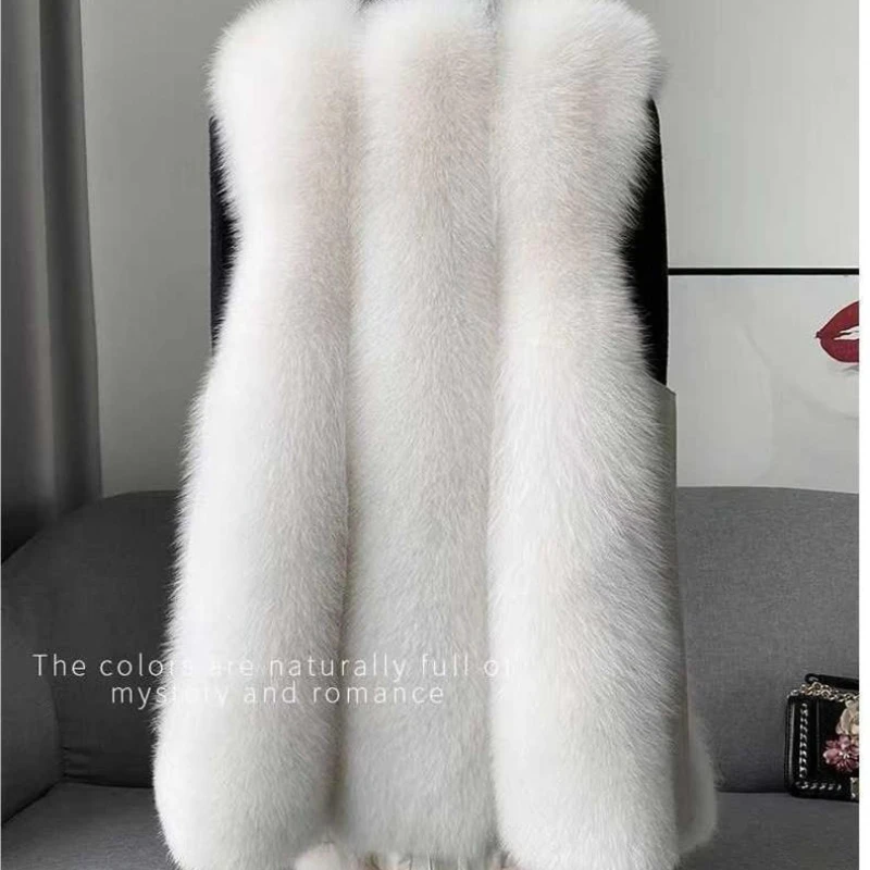 Short V Neck Faux Fox Fur Vest with Belt Sleeveless Furry Jacket Leather and Fur Patchwork Plush Top Winter New Women's Jackets
Short V Neck Faux Fox Fur Vest with Belt Sleeveless Furry Jacket Leather and Fur Patchwork Plush Top Winter New Women's Jackets