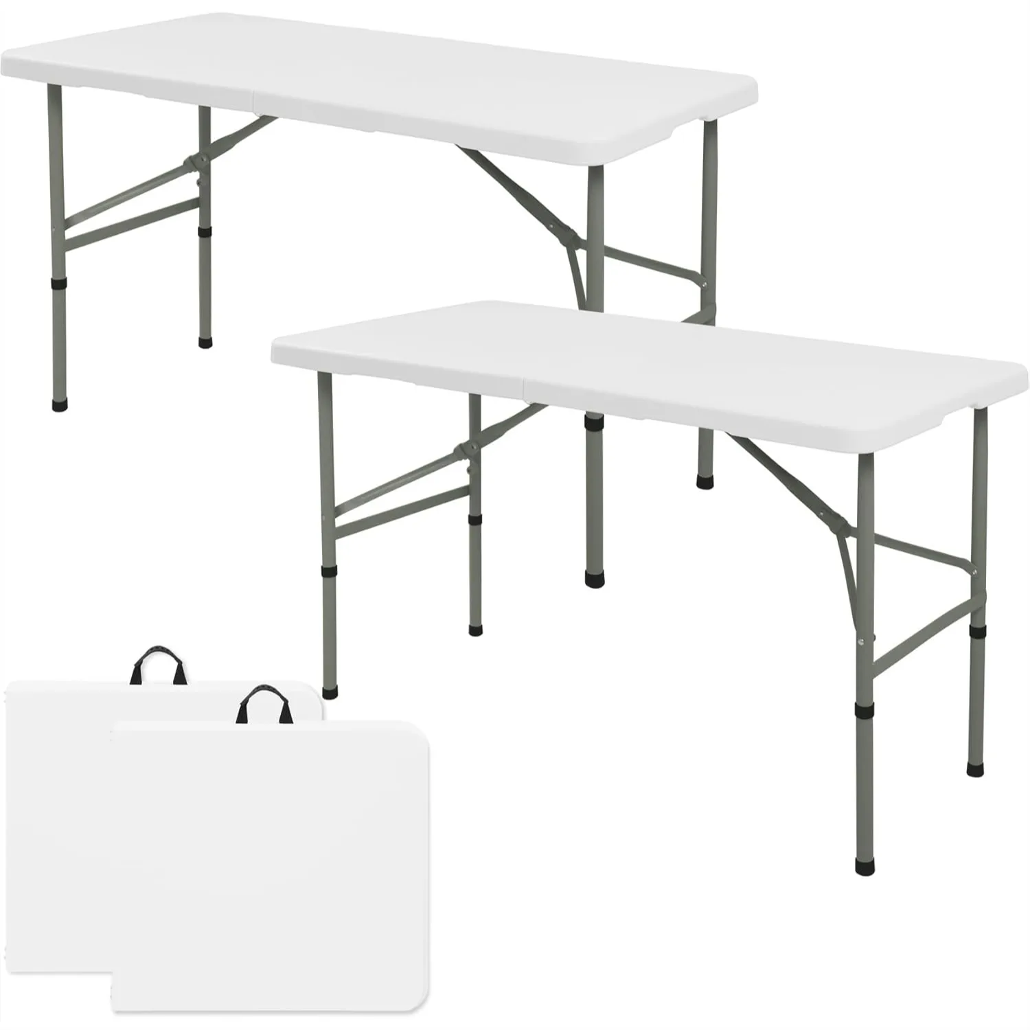 Set of 2 Folding Tables 4FT Portable Heavy Duty Plastic Outdoor Dining Table with Steel Legs, Fold-in-Half for Camping, Picnic
Set of 2 Folding Tables 4FT Portable Heavy Duty Plastic Outdoor Dining Table with Steel Legs, Fold-in-Half for Camping, Picnic