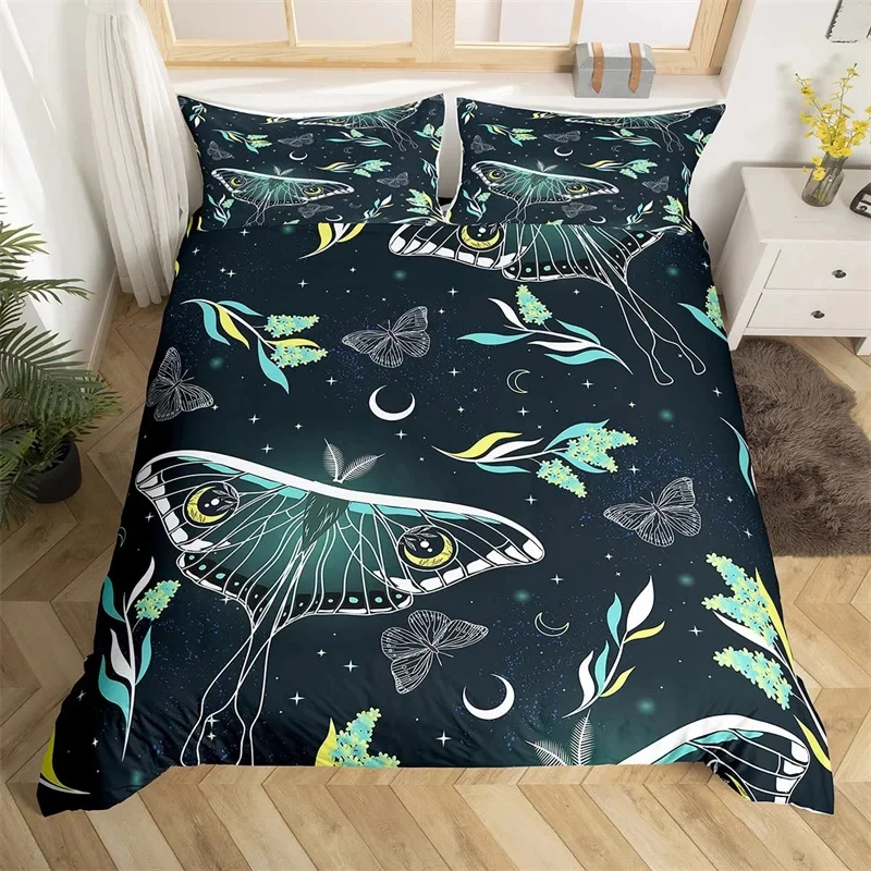 Death Moth Duvet Cover Set Queen Size Gothic Skull Boho Comforter Cover Black And White Skeleton Decorative Soft Bedding Set
Death Moth Duvet Cover Set Queen Size Gothic Skull Boho Comforter Cover Black And White Skeleton Decorative Soft Bedding Set