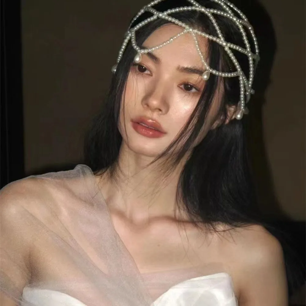 New Handmade Pearls Weave Hat Pearl Beaded Elegant Headwear Tassel Meshes Bride Headpiece Women
New Handmade Pearls Weave Hat Pearl Beaded Elegant Headwear Tassel Meshes Bride Headpiece Women