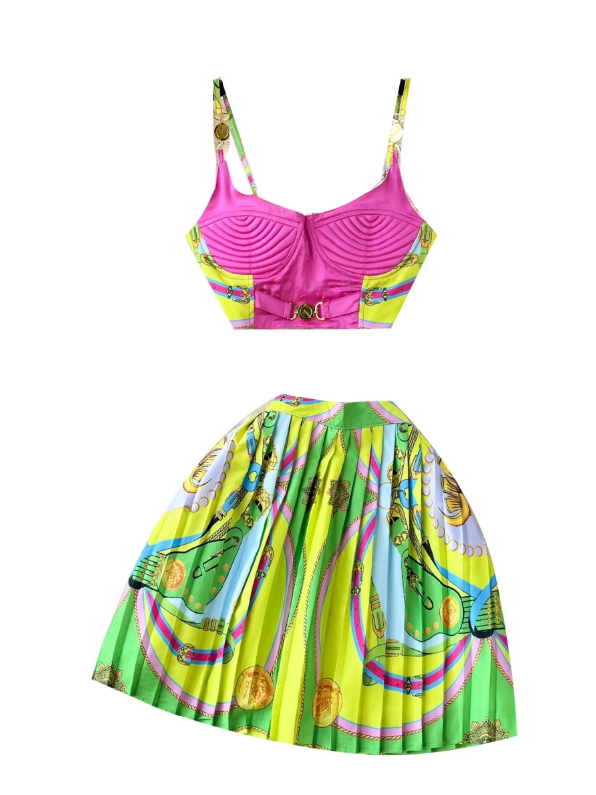 Faionable Printed Set Women's Strapl Crop Top High Waist Slimming Pleated Skirt Sli Ensemble Summer 2023
Faionable Printed Set Women's Strapl Crop Top High Waist Slimming Pleated Skirt Sli Ensemble Summer 2023