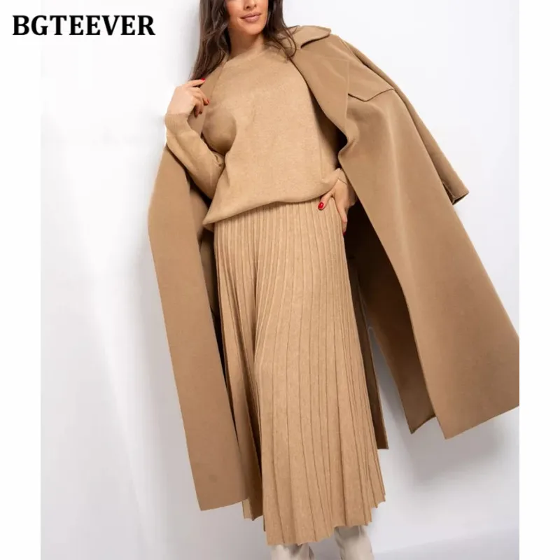 BGTEEVER Vintage Warm Women Knitted Outfits O-neck Pullover Sweaters Female Pleated A-line Skirts Ladies 2 Pieces Knitting Set
BGTEEVER Vintage Warm Women Knitted Outfits O-neck Pullover Sweaters Female Pleated A-line Skirts Ladies 2 Pieces Knitting Set