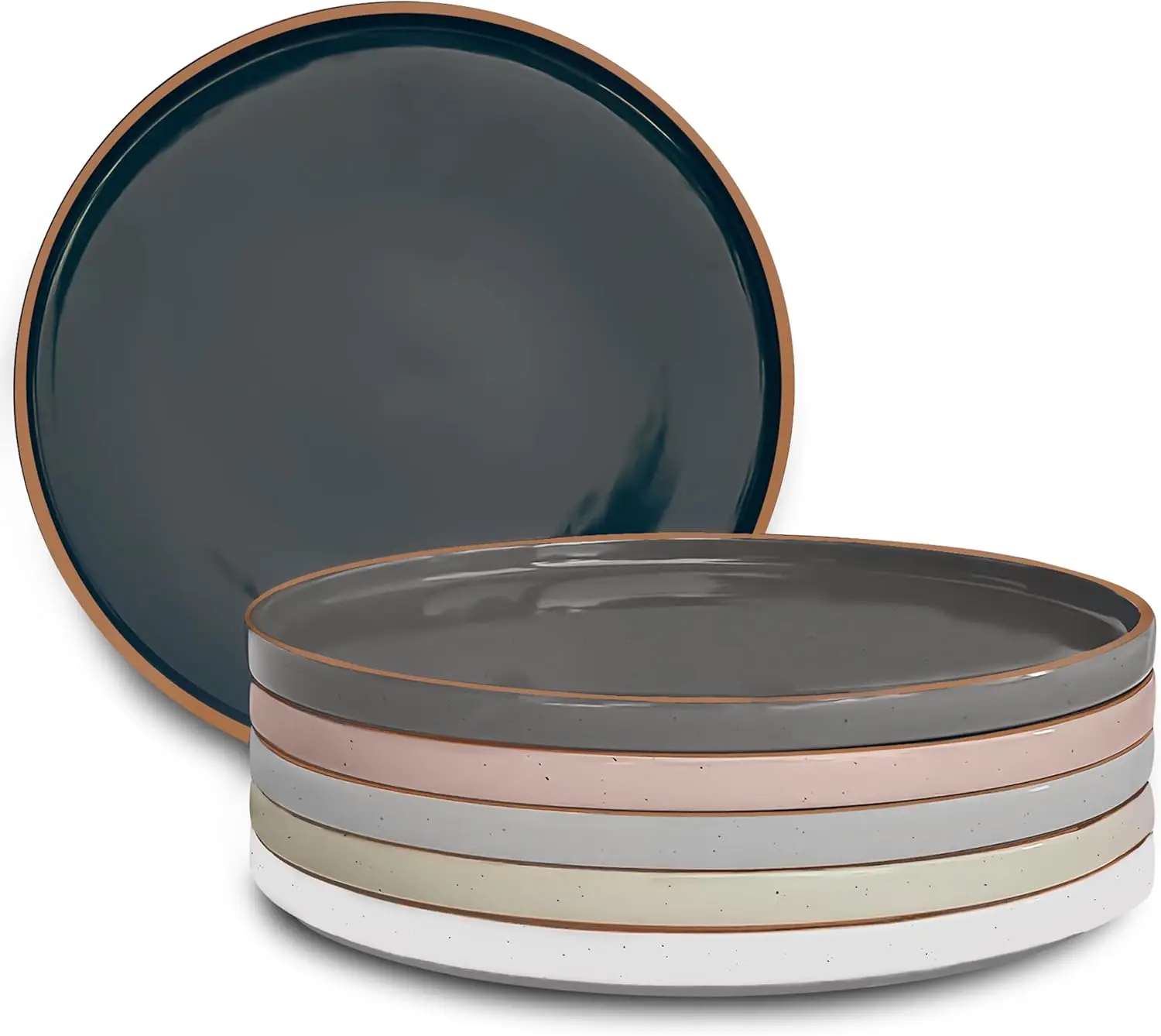 Ceramic Dinner Plates Set of 6, 10.5 Inch High Edge, Microwave Oven Dishwasher Safe, Scratch Resistant, Modern Kitchen Porcelain Dishes, Assorted Neutrals
Ceramic Dinner Plates Set of 6, 10.5 Inch High Edge, Microwave Oven Dishwasher Safe, Scratch Resistant, Modern Kitchen Porcelain Dishes, Assorted Neutrals