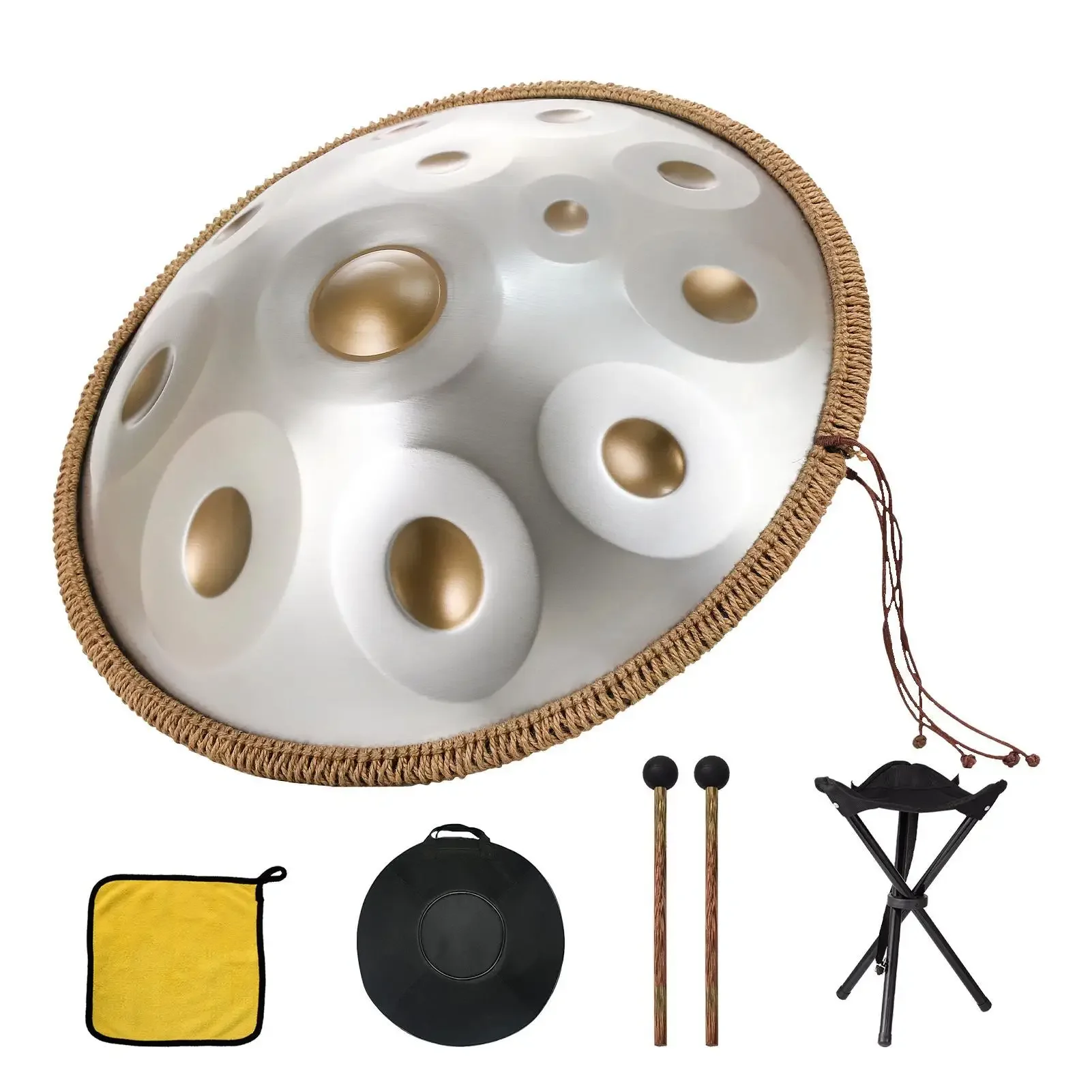 22" D minor handpan - 12-note stainless steel drum kit, equipped with high-quality yoga, meditation, and music education
22" D minor handpan - 12-note stainless steel drum kit, equipped with high-quality yoga, meditation, and music education