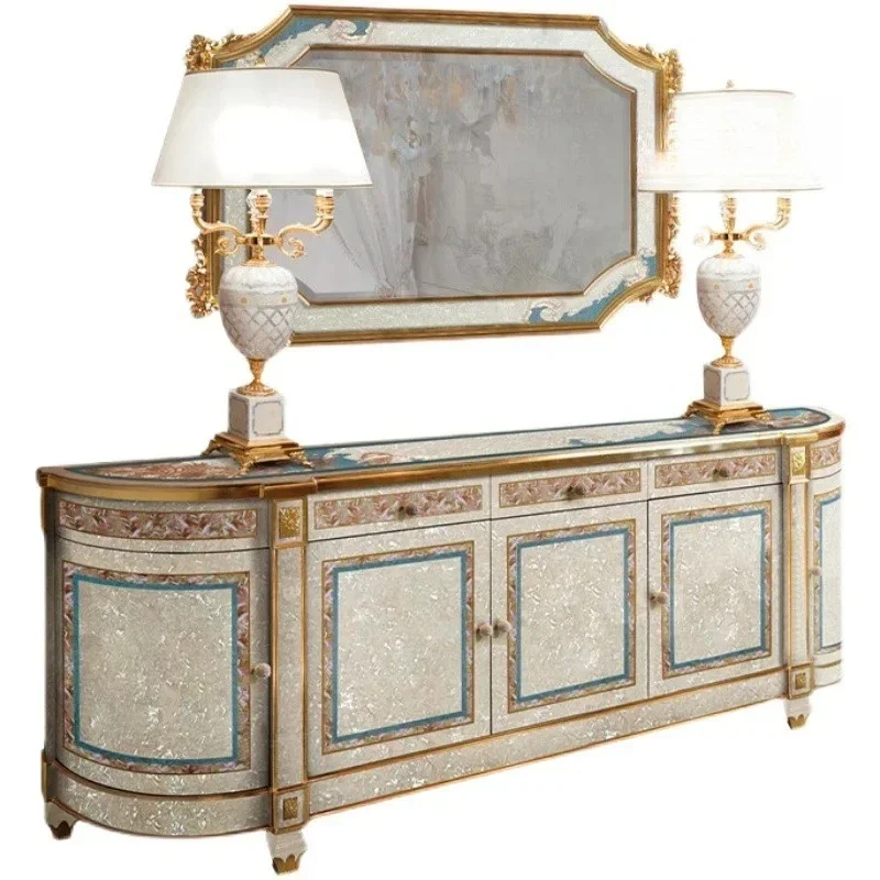 Italian court shell parquet gold foil side cabinet French neoclassical carved locker
Italian court shell parquet gold foil side cabinet French neoclassical carved locker