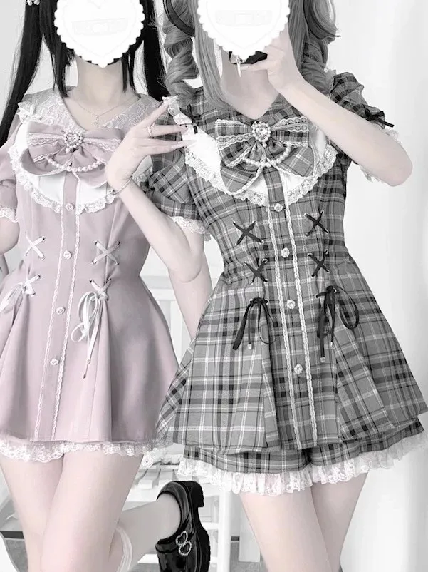 Sweet Girl Style Knot Plaid Dress Set Women Summer Slimming School Uniform Pink Set Dress 2026 Summer Collection
Sweet Girl Style Knot Plaid Dress Set Women Summer Slimming School Uniform Pink Set Dress 2026 Summer Collection