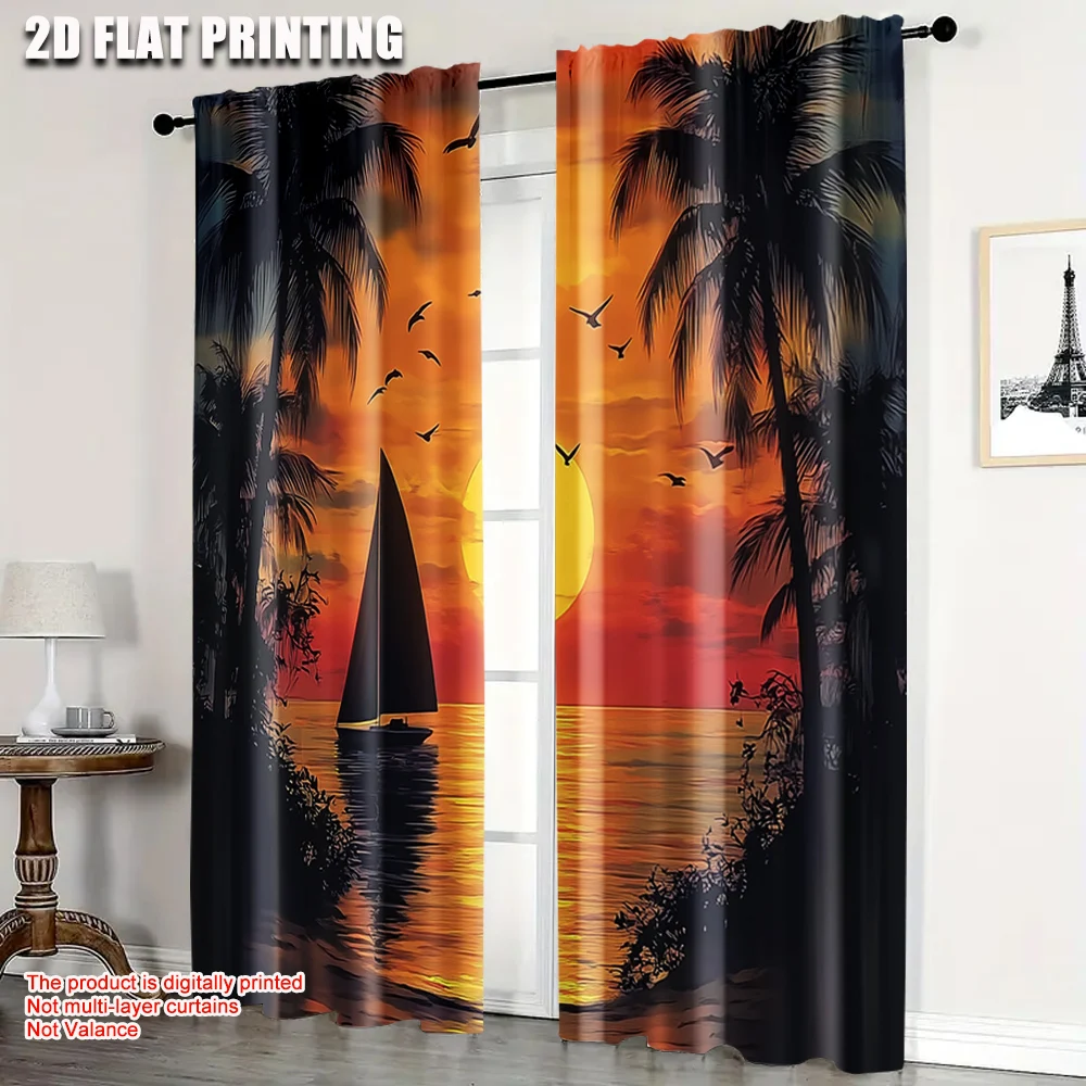 2pcs, Curtains&Drapes 2D print Island Beach Sunset & Coconut Tree Print Polyester Woven (without rod) Versatile All Use for
2pcs, Curtains&Drapes 2D print Island Beach Sunset & Coconut Tree Print Polyester Woven (without rod) Versatile All Use for