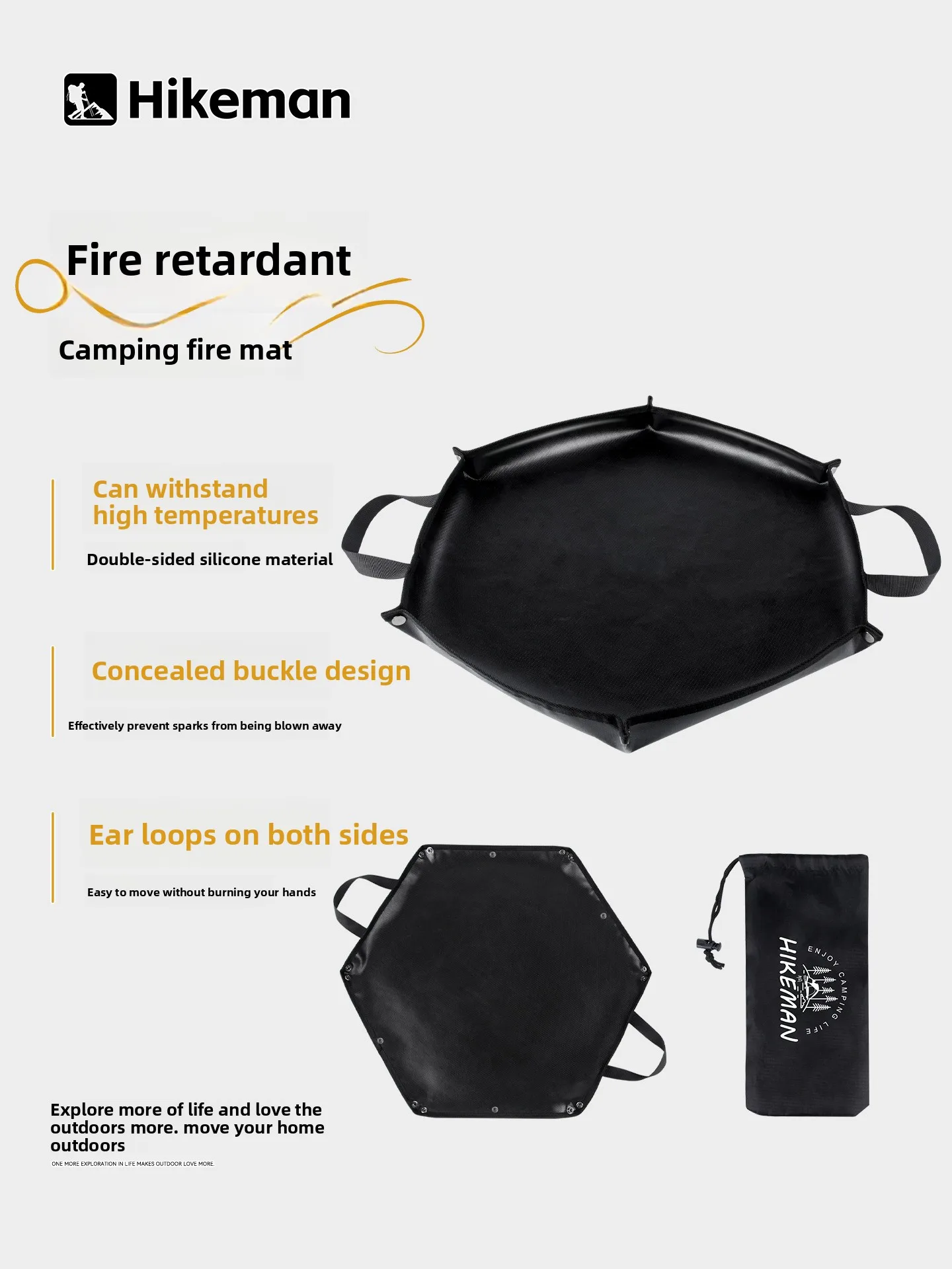 Outdoor Camping Fire Resistant Mat, Heat Resistant Fire Pit Mat for BBQ, Bonfire, Campfire Floor Protection with Storage Bag
Outdoor Camping Fire Resistant Mat, Heat Resistant Fire Pit Mat for BBQ, Bonfire, Campfire Floor Protection with Storage Bag