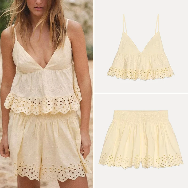Summer 2025 New Women's Embroidered Silk ort Pants Set Z Brand Polyester Fiber Faionable Ensemble ort orts
Summer 2025 New Women's Embroidered Silk ort Pants Set Z Brand Polyester Fiber Faionable Ensemble ort orts