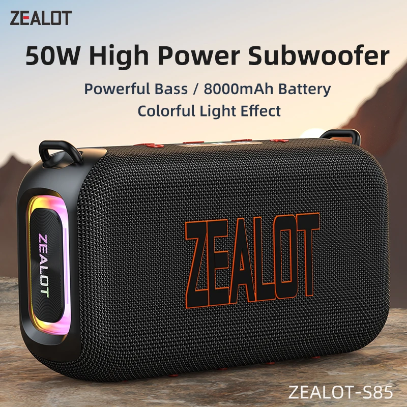 ZEALOT-S85 50W 3D portable Bluetooth speaker with dual diaphragm IPX6 waterproof outdoor strap speaker
ZEALOT-S85 50W 3D portable Bluetooth speaker with dual diaphragm IPX6 waterproof outdoor strap speaker