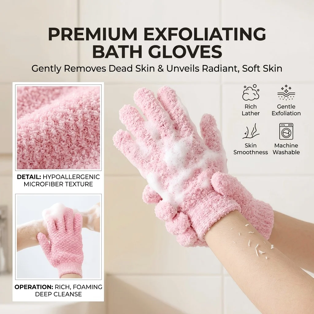 Body Massage Sponge Gloves Shower Exfoliating Bath Gloves Shower Scrubber for Daily Use Bathroom Supplies
Body Massage Sponge Gloves Shower Exfoliating Bath Gloves Shower Scrubber for Daily Use Bathroom Supplies