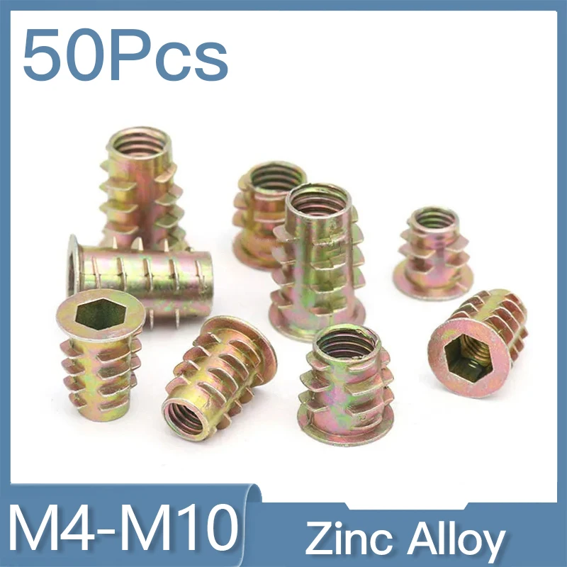 50pcs/lot M4 M5 M6 M8 M10 Zinc Alloy Threaded Wood Insert Nut Flange Hexagonal Drive Head Furniture Nut Cap Bolts
50pcs/lot M4 M5 M6 M8 M10 Zinc Alloy Threaded Wood Insert Nut Flange Hexagonal Drive Head Furniture Nut Cap Bolts