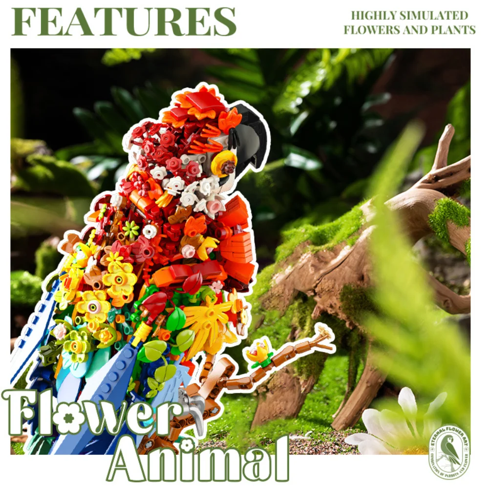 Конструктор MOC: Серия «Цветы и животные» — милые фигурки попугаев, хамелеонов, жуек-носорогов. Набор для сборки, игрушка, украшение, подарок для детей.
Конструктор MOC: Серия «Цветы и животные» — милые фигурки попугаев, хамелеонов, жуек-носорогов. Набор для сборки, игрушка, украшение, подарок для детей.