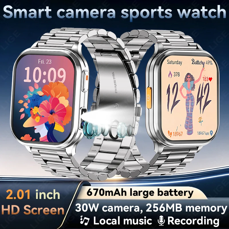 New Camera Smart Watch 2026 Photos Record Video Health Monitor Waterproof BT Call Recording Sports Fitness Smart Watch Men Women
New Camera Smart Watch 2026 Photos Record Video Health Monitor Waterproof BT Call Recording Sports Fitness Smart Watch Men Women