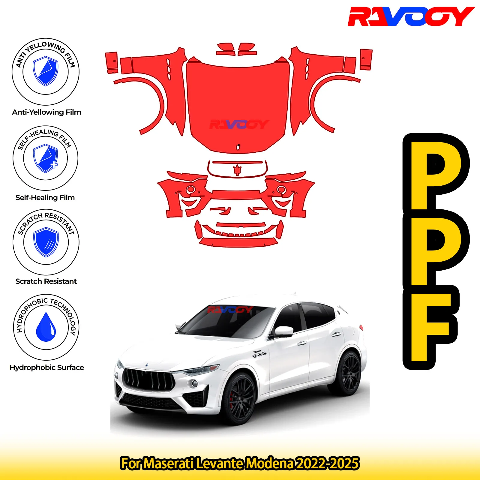 For Maserati Levante Modena 2022-2025 Glossy Matte Black Precut front PPF Kit Paint Protection Film
For Maserati Levante Modena 2022-2025 Glossy Matte Black Precut front PPF Kit Paint Protection Film