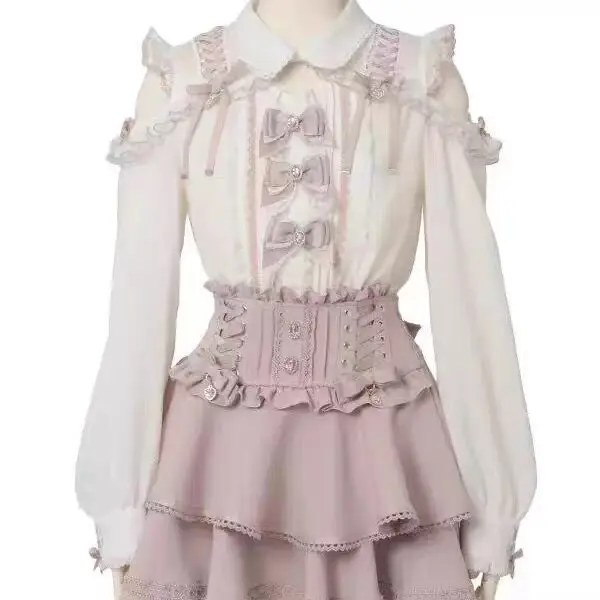 New Arrival Lolita Shirt Sweet Cute Patchwork Off-shoulder Girls Top Japanese Style Mass Production Long Sleeve Tops for Women
New Arrival Lolita Shirt Sweet Cute Patchwork Off-shoulder Girls Top Japanese Style Mass Production Long Sleeve Tops for Women