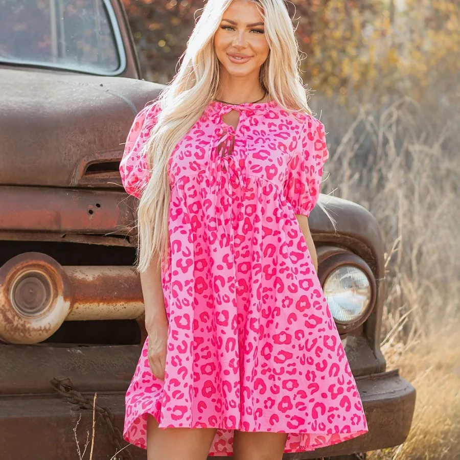 【New style】Personalized waist waist to show slimming knee-length short skirt for women summer new leopard-print print bubble sl
【New style】Personalized waist waist to show slimming knee-length short skirt for women summer new leopard-print print bubble sl