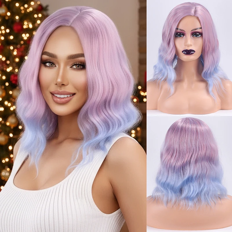 Mermaid Anime Dreamy Rainbow Pink Blue Short Hair Wave Curly Cosplay Synthetic fiber wig
Mermaid Anime Dreamy Rainbow Pink Blue Short Hair Wave Curly Cosplay Synthetic fiber wig