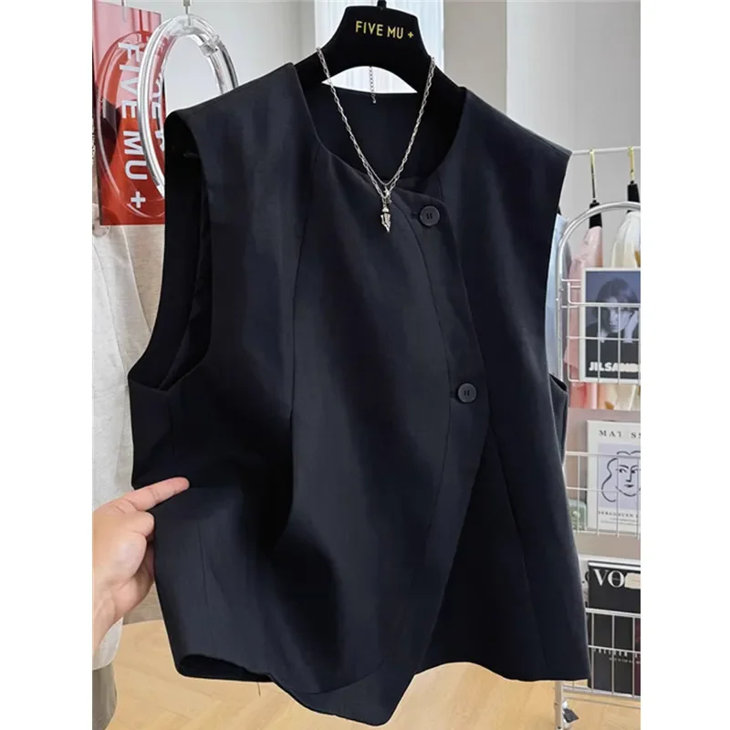 Black Sleeveless Suit Vest Chalecos Para Mujer Casual Top Vintage Lady Jackets for Women 2025 Summer Waistcoat Clothes
Black Sleeveless Suit Vest Chalecos Para Mujer Casual Top Vintage Lady Jackets for Women 2025 Summer Waistcoat Clothes