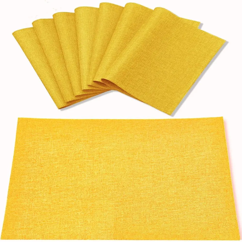 Cloth Yellow Placemats Set o 8, Linen Type abric Placemats hine Washable Heat Resistant Placemats Polyester Place Mats or Hallow
Cloth Yellow Placemats Set o 8, Linen Type abric Placemats hine Washable Heat Resistant Placemats Polyester Place Mats or Hallow