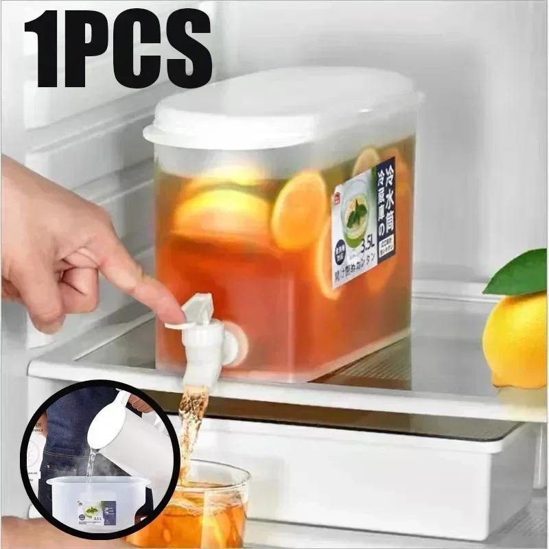 3.5L Large Capacity Cold Water Pitcher Cold Kettle with Faucet in Refrigerator Iced Beverage Dispenser Refrigerator and Spigot
3.5L Large Capacity Cold Water Pitcher Cold Kettle with Faucet in Refrigerator Iced Beverage Dispenser Refrigerator and Spigot