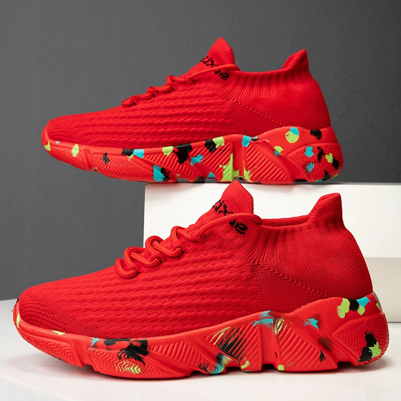 Модные красные повседневные кроссовки, мужские вязаные дышащие носки для пар, мужские кроссовки на платформе, мужские кроссовки-носки, большой размер 35-47
Модные красные повседневные кроссовки, мужские вязаные дышащие носки для пар, мужские кроссовки на платформе, мужские кроссовки-носки, большой размер 35-47