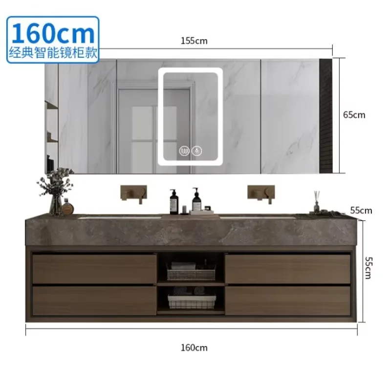 Серый шкаф для ванной комнаты в китайском стиле, мраморная стойка с двойной раковиной, шкаф для ванной комнаты
Серый шкаф для ванной комнаты в китайском стиле, мраморная стойка с двойной раковиной, шкаф для ванной комнаты