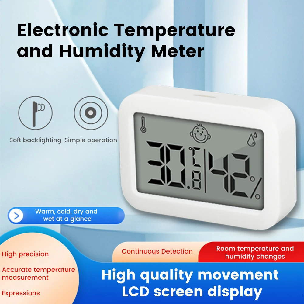 VOKTTA LCD Digital Display Electronic Temperature and Humidity Meter CX1010 High Precision Indoor Household Baby Room Greenhouse
VOKTTA LCD Digital Display Electronic Temperature and Humidity Meter CX1010 High Precision Indoor Household Baby Room Greenhouse