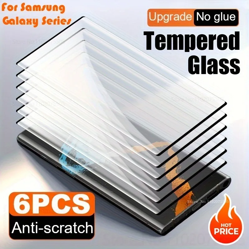 6Pcs Full Coverage Tempered Glass for Samsung Galaxy S25/S24/S23/S22 Ultra S20/S21FE S10Plus S25 Edge Anti-Scratch, Shatterproof
6Pcs Full Coverage Tempered Glass for Samsung Galaxy S25/S24/S23/S22 Ultra S20/S21FE S10Plus S25 Edge Anti-Scratch, Shatterproof