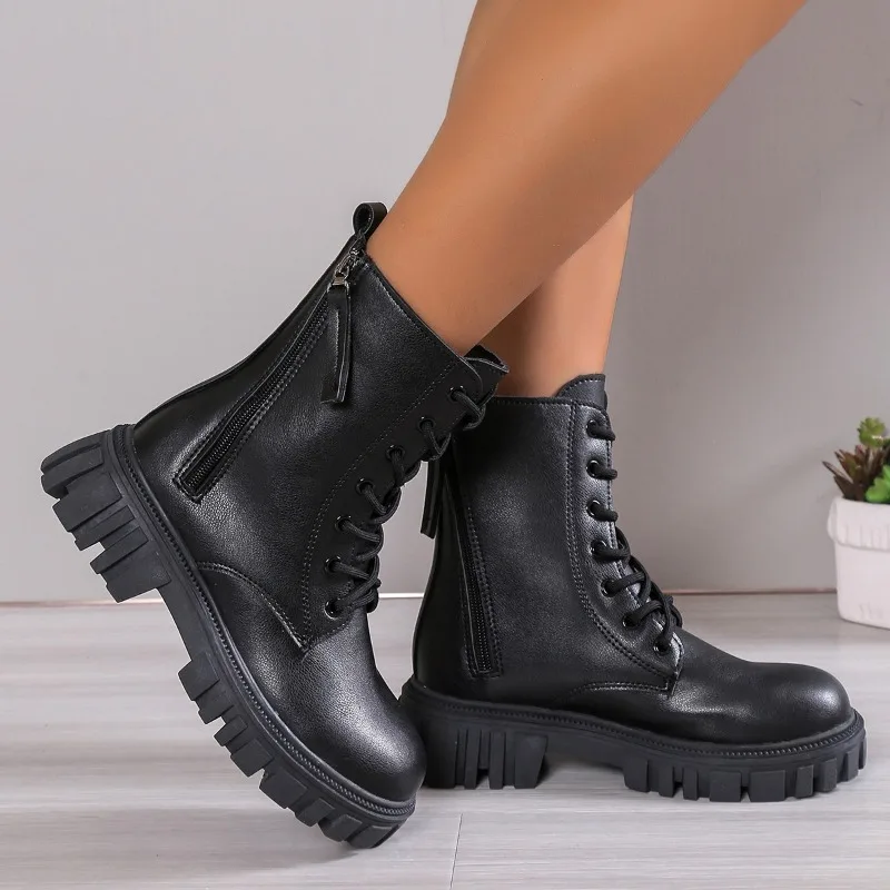2023 Brand Shoes for Women Ankle PU Women's Boots Platform Modern Boots Women Lace Up Round Toe Zip Fretwork Heel Shoes Ladies
2023 Brand Shoes for Women Ankle PU Women's Boots Platform Modern Boots Women Lace Up Round Toe Zip Fretwork Heel Shoes Ladies