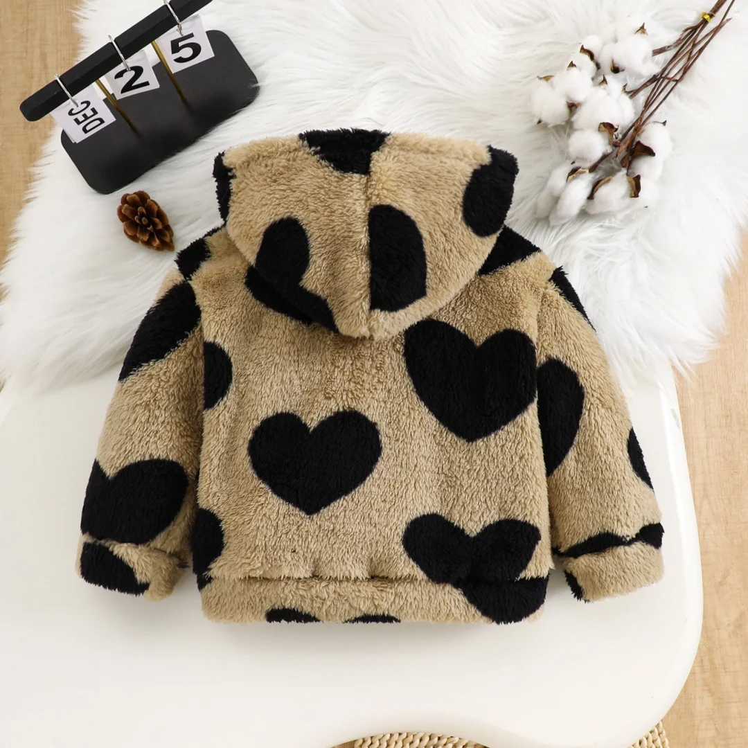 4-7Y Kids Plush Hooded Jacket Heart Print Warm Fleece Zipper Coat 2025 Children Girl Boys Casual Autumn Winter Outwear Clothes
4-7Y Kids Plush Hooded Jacket Heart Print Warm Fleece Zipper Coat 2025 Children Girl Boys Casual Autumn Winter Outwear Clothes