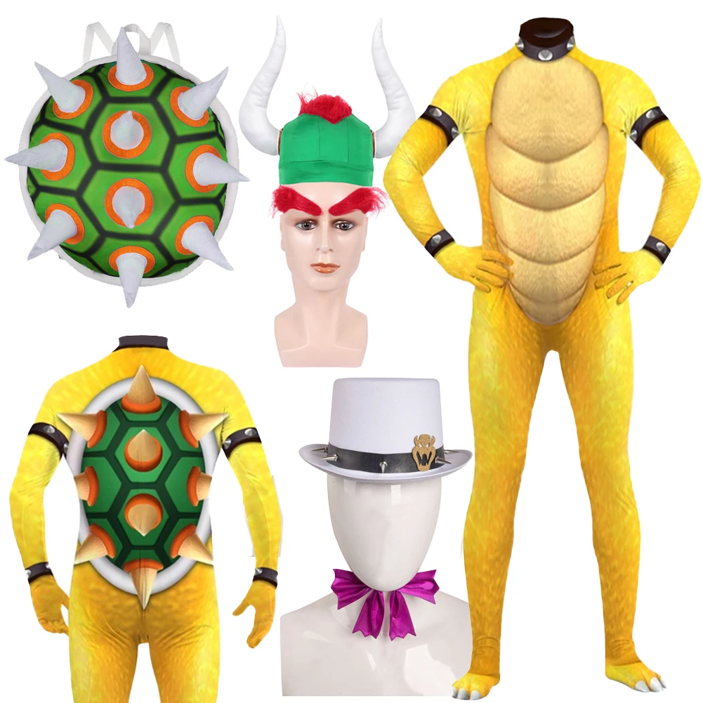 Fantasia Bowser Koopa Cosplay Jumpsuit Turtle Shell Backpack Anime Game Bros Disfraz Costume Men Boys Halloween Carnival Cloth
Fantasia Bowser Koopa Cosplay Jumpsuit Turtle Shell Backpack Anime Game Bros Disfraz Costume Men Boys Halloween Carnival Cloth