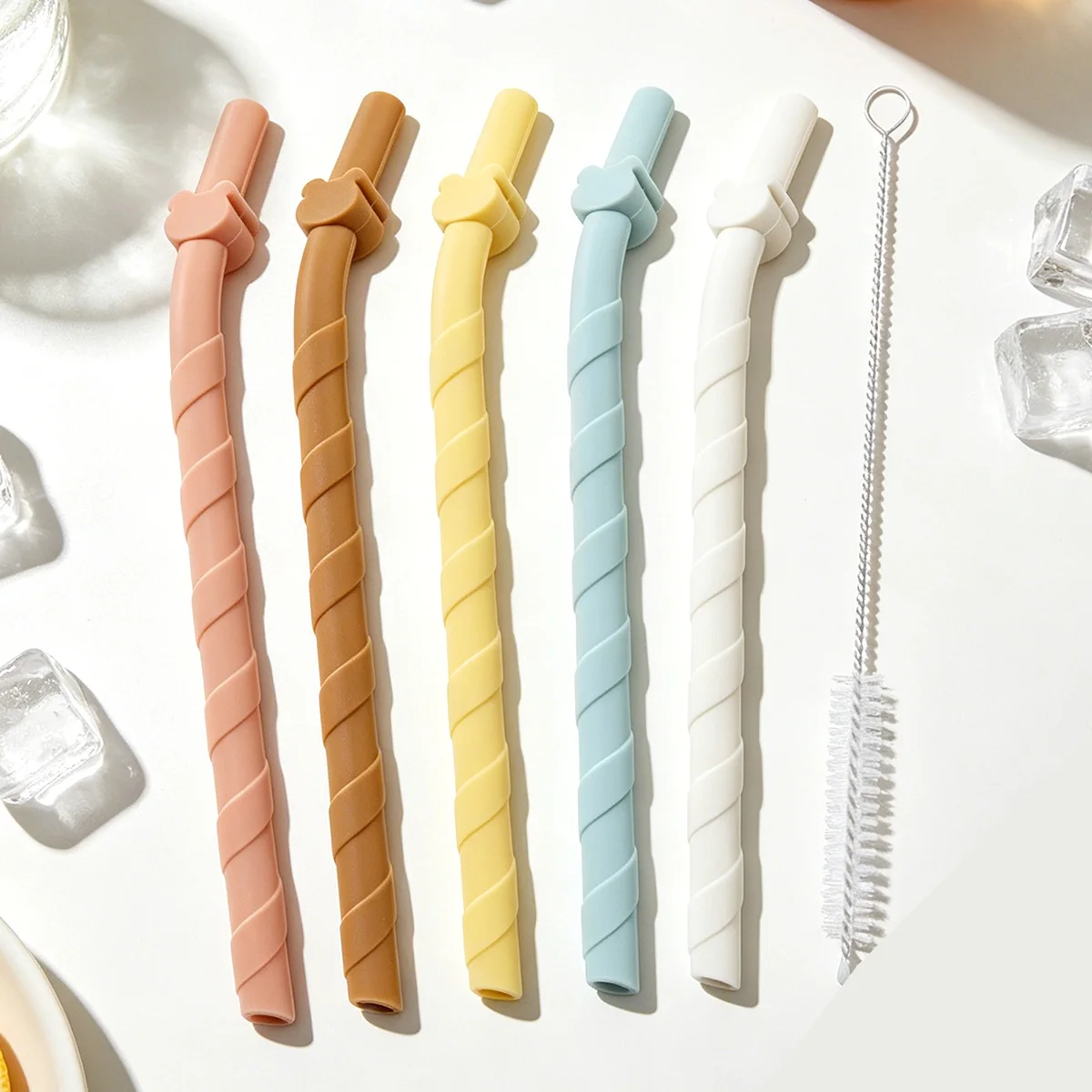 D9 Reusable 5Pcs Silicone Straw with 1 Cleaning Brush, 6.1inch Long Silicone Straws, Premium Soft Flexible Straw for Tea Juice
D9 Reusable 5Pcs Silicone Straw with 1 Cleaning Brush, 6.1inch Long Silicone Straws, Premium Soft Flexible Straw for Tea Juice