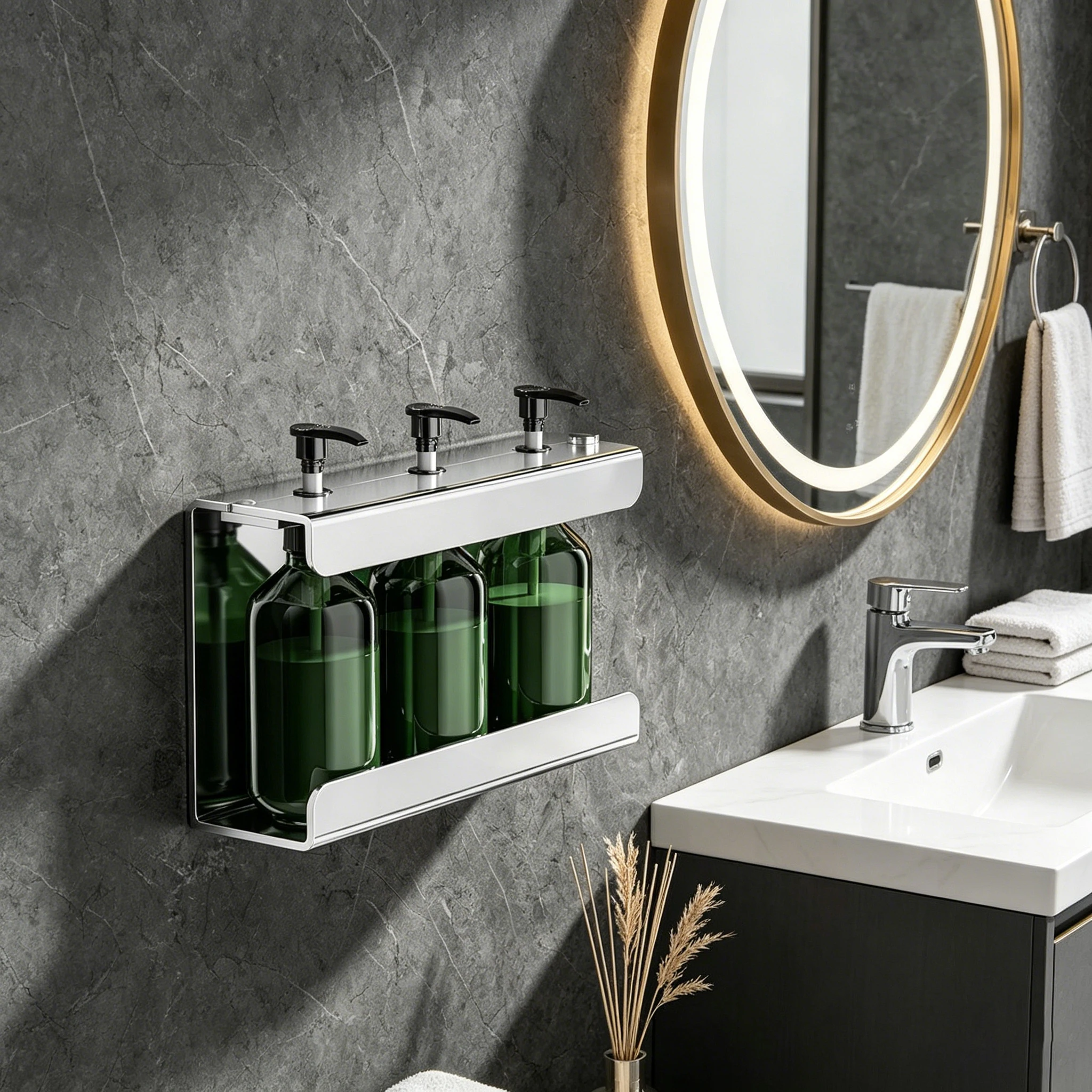 Wall Mounted Soap Dispenser Bottle Holder Stainless Steel Bathroom Storage Rack Wash, Bathroom Kitchen Organizer
Wall Mounted Soap Dispenser Bottle Holder Stainless Steel Bathroom Storage Rack Wash, Bathroom Kitchen Organizer