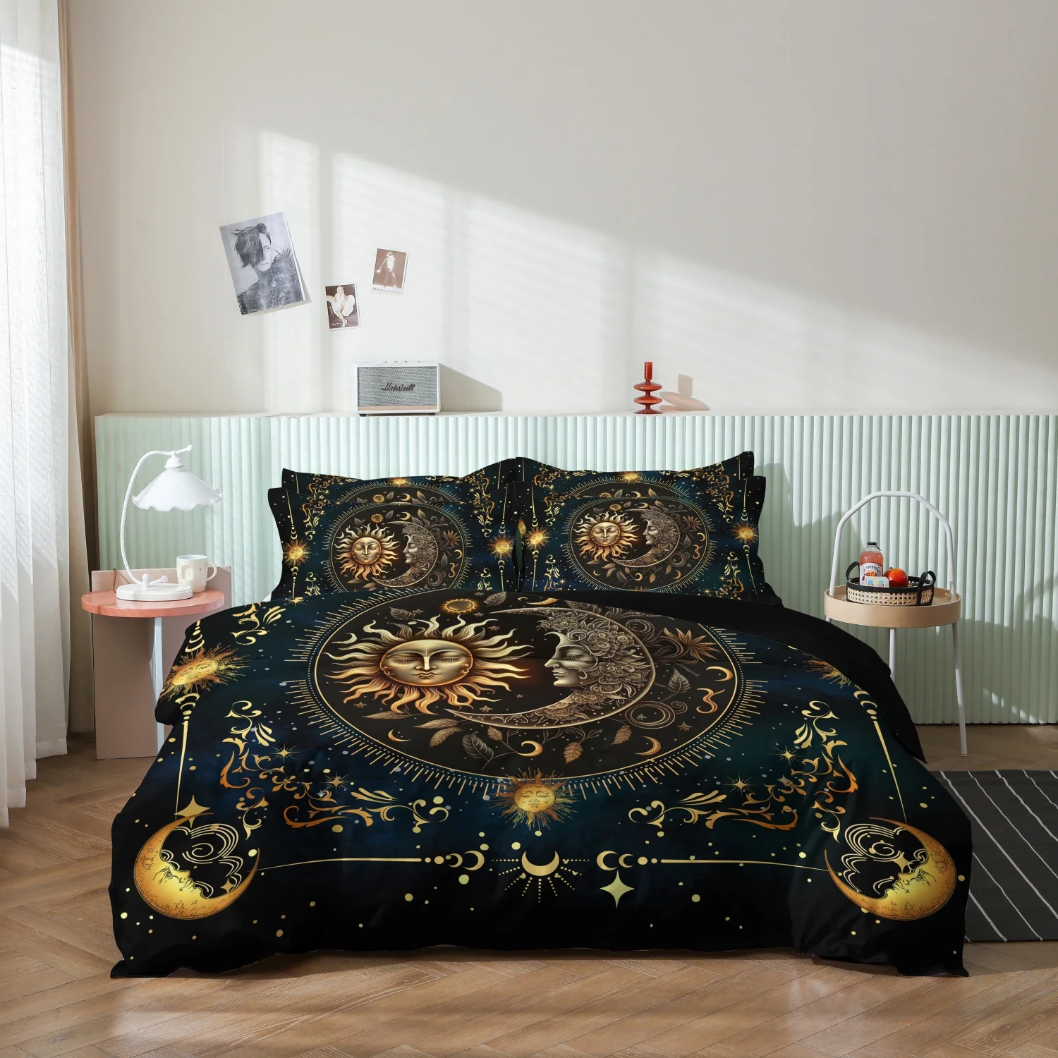 3pcs Set Vintage Sun Moon Print Duvet Cover Set Comfort Celestial Printed Bedding, for Adults Bedroom Dormitory and Hotel Supply
3pcs Set Vintage Sun Moon Print Duvet Cover Set Comfort Celestial Printed Bedding, for Adults Bedroom Dormitory and Hotel Supply