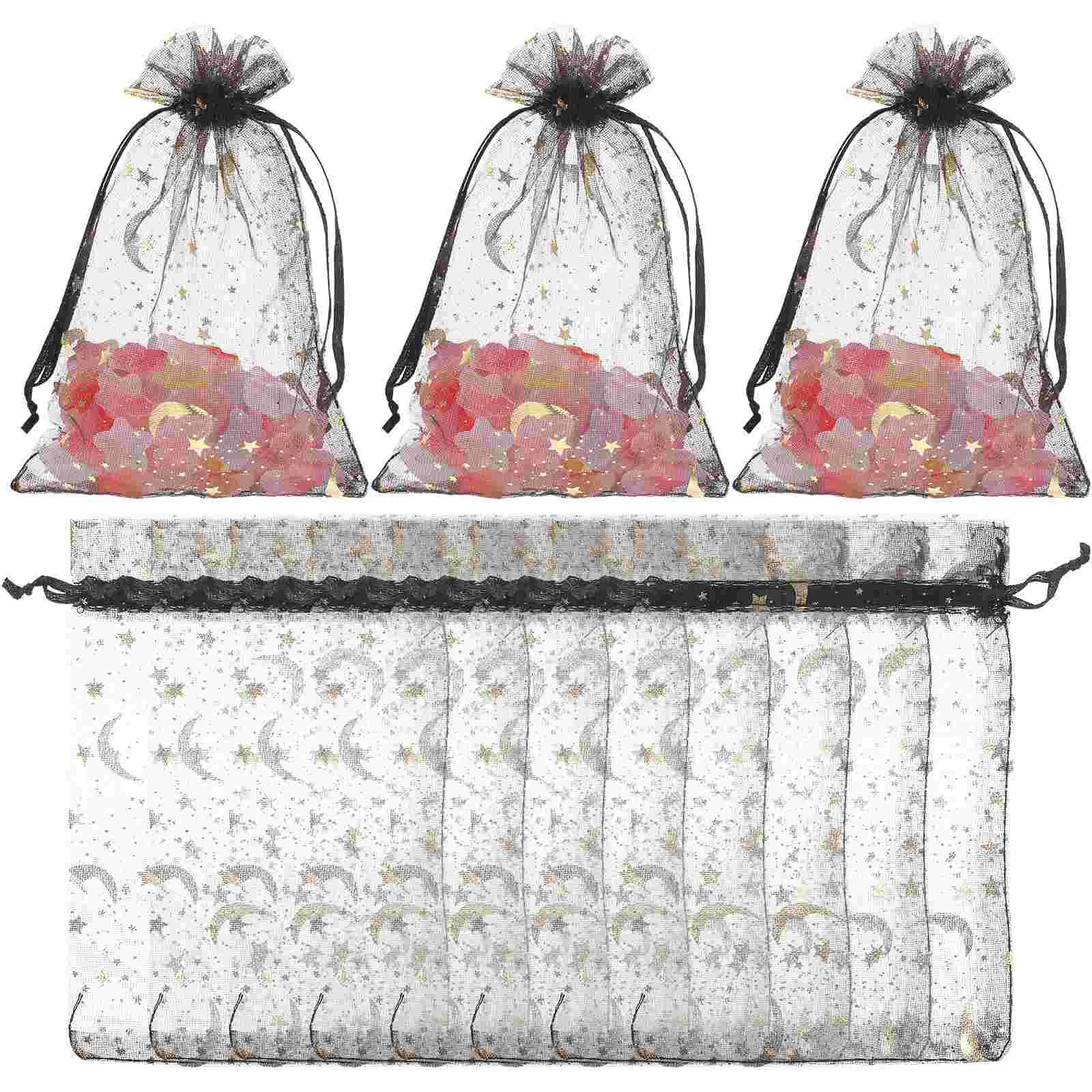 50pcs Jewelry Stars Moon Mesh Drawstring 10x15cm Black Ribbon Small ganizer Small ganizer Bag Travel Mesh Gift Bags Gift
50pcs Jewelry Stars Moon Mesh Drawstring 10x15cm Black Ribbon Small ganizer Small ganizer Bag Travel Mesh Gift Bags Gift