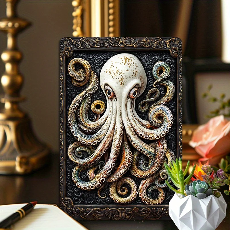 Vintage White Octopus Aluminum Wall Art - Colorful Tentacles Metal Sign for Bedroom, Farmhouse Decor, 7.9x11.8"/11.8x17.7", 1pc
Vintage White Octopus Aluminum Wall Art - Colorful Tentacles Metal Sign for Bedroom, Farmhouse Decor, 7.9x11.8"/11.8x17.7", 1pc