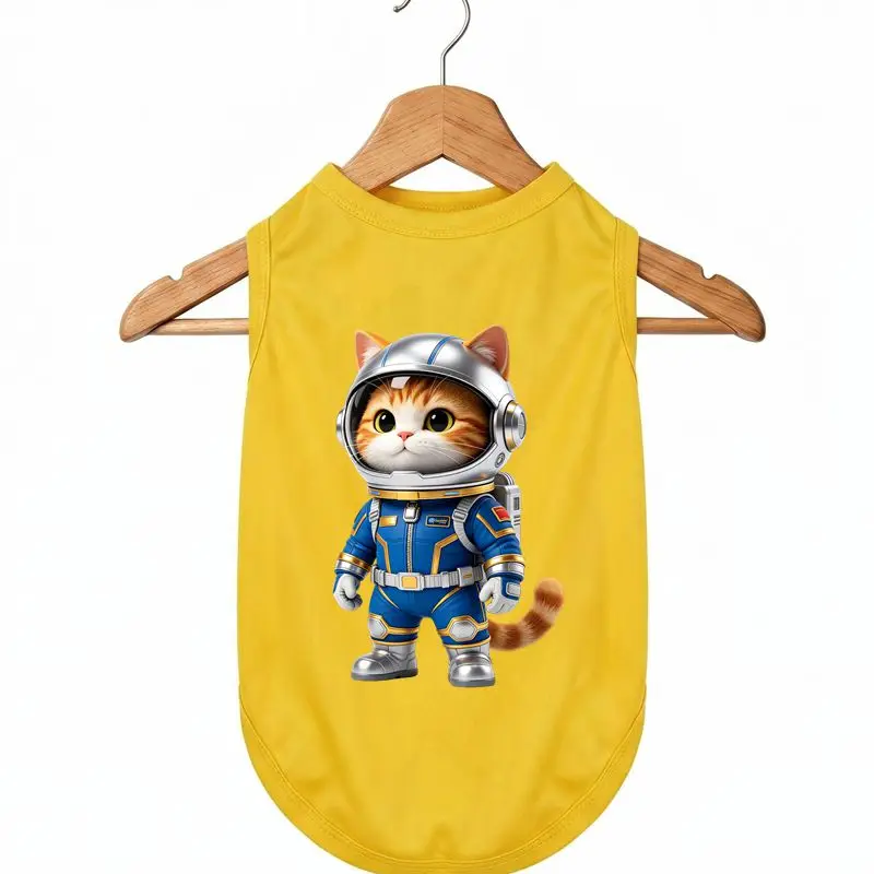Cooling Dog Vest for Summer - Breathable Yellow Polyester with Space Cat Print - Lightweight Pet Apparel
Cooling Dog Vest for Summer - Breathable Yellow Polyester with Space Cat Print - Lightweight Pet Apparel