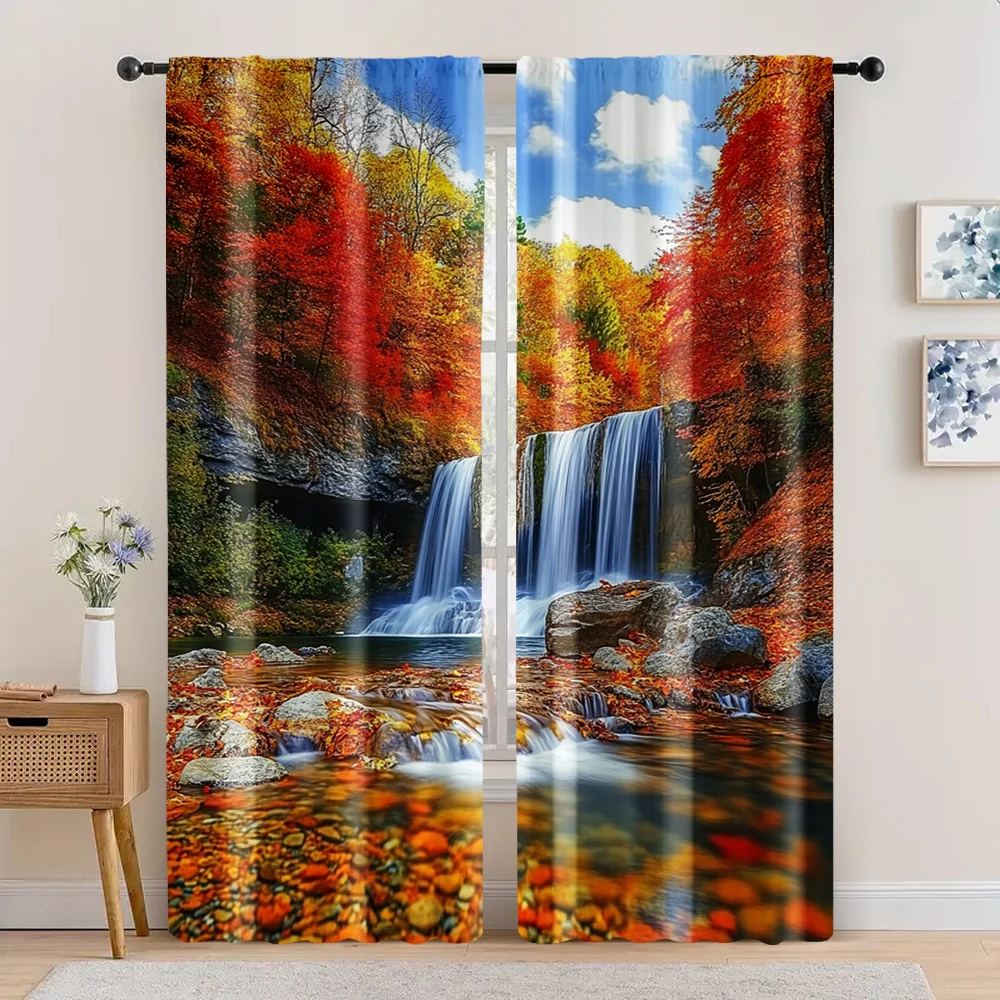 2pc, Curtains curtainWaterfall Stone Lake Yellow Leaf Natural Scenery Versatile Durable Polyester,Without Electricity Family
2pc, Curtains curtainWaterfall Stone Lake Yellow Leaf Natural Scenery Versatile Durable Polyester,Without Electricity Family