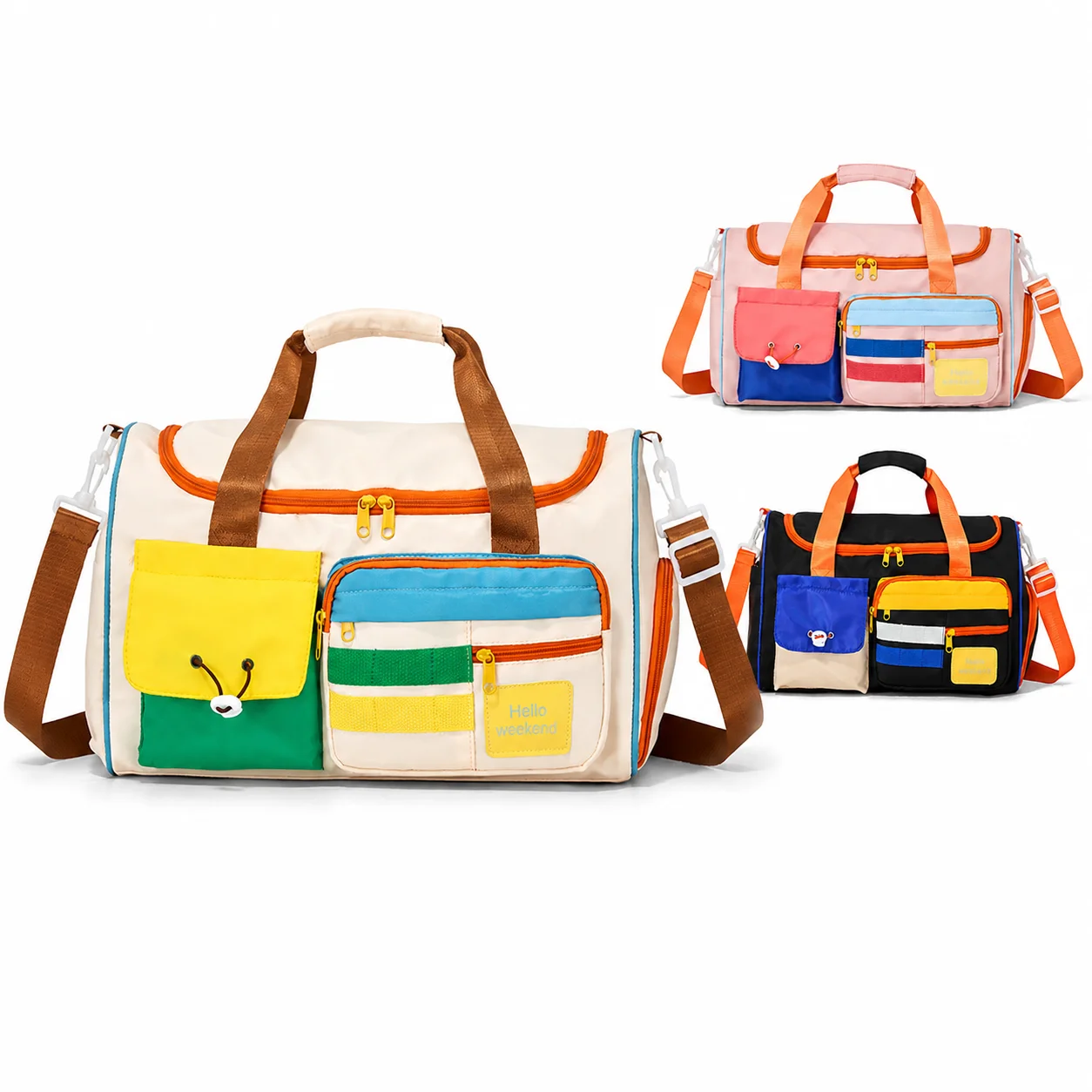 Color Block Travel Duffel Bag Large Capacity Gym Bag Portable Weekend Overnight Bag with Shoulder Strap for Women Men Sports Fit
Color Block Travel Duffel Bag Large Capacity Gym Bag Portable Weekend Overnight Bag with Shoulder Strap for Women Men Sports Fit