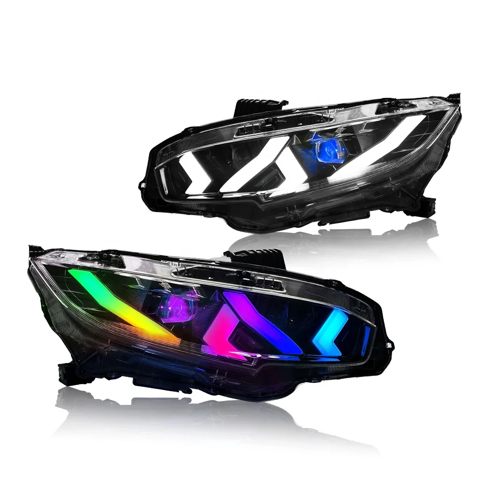 Лидер продаж RGB фары для Honda 10-го поколения Civic Sedan Hatchback Si Type R Touring Sport EX EX-L LX 2016-2021 гг.
Лидер продаж RGB фары для Honda 10-го поколения Civic Sedan Hatchback Si Type R Touring Sport EX EX-L LX 2016-2021 гг.