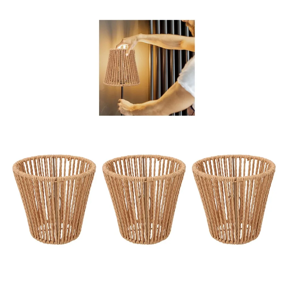 3PCS Simple Handwoven Rattan Lampshade Clip On Design 5.5 inch Height Lamp Cover Chandelier Lamp Shades Wall Lamp
3PCS Simple Handwoven Rattan Lampshade Clip On Design 5.5 inch Height Lamp Cover Chandelier Lamp Shades Wall Lamp