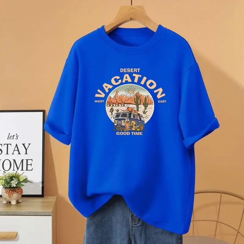 Summer Fashion Loose Casual Basic T-Shirt, Cartoon Letter Printing Cotton Pullovers, Womens Vintage O-Neck Short Sleeve Top Tee
Summer Fashion Loose Casual Basic T-Shirt, Cartoon Letter Printing Cotton Pullovers, Womens Vintage O-Neck Short Sleeve Top Tee