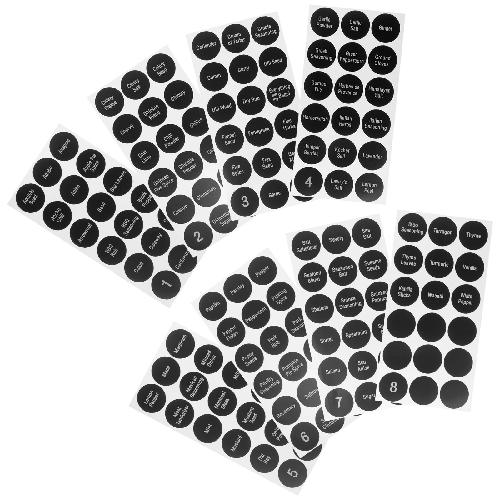 8 Sheets Self adhesive Round Spice Labels PVC Kitchen Condiment Bottle Stickers Waterproof Classification Storage Folder Tag
8 Sheets Self adhesive Round Spice Labels PVC Kitchen Condiment Bottle Stickers Waterproof Classification Storage Folder Tag