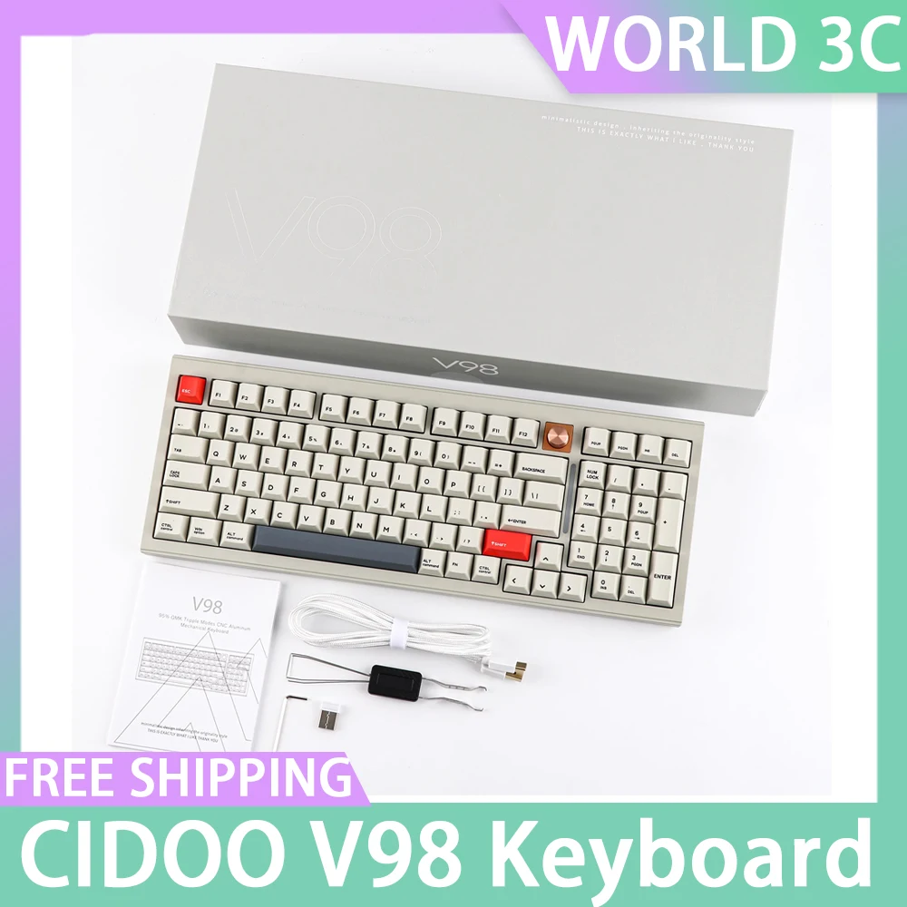 Клавиатура CIDOO V98 Qmk с 3 режимами, беспроводная, Bluetooth, популярная, меняемая, RGB, подгонка под заказ, игровая механическая клавиатура для офиса
Клавиатура CIDOO V98 Qmk с 3 режимами, беспроводная, Bluetooth, популярная, меняемая, RGB, подгонка под заказ, игровая механическая клавиатура для офиса
