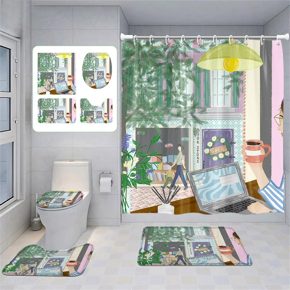 Минималистичный костюм Morandi для ванной комнаты, абстрактная занавеска для душа, нескользящий напольный коврик, коврик для унитаза, украшение для дома фэн-шуй
Минималистичный костюм Morandi для ванной комнаты, абстрактная занавеска для душа, нескользящий напольный коврик, коврик для унитаза, украшение для дома фэн-шуй