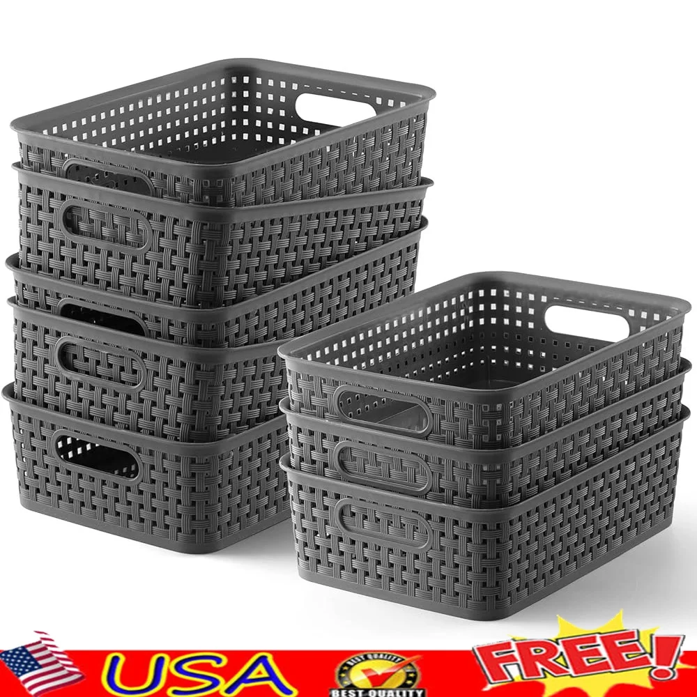 Plastic Storage Baskets 8 Pack Durable Organizer Flexible Multi-Purpose Bins For Kitchen Closet Bathroom Office Shelves
Plastic Storage Baskets 8 Pack Durable Organizer Flexible Multi-Purpose Bins For Kitchen Closet Bathroom Office Shelves
